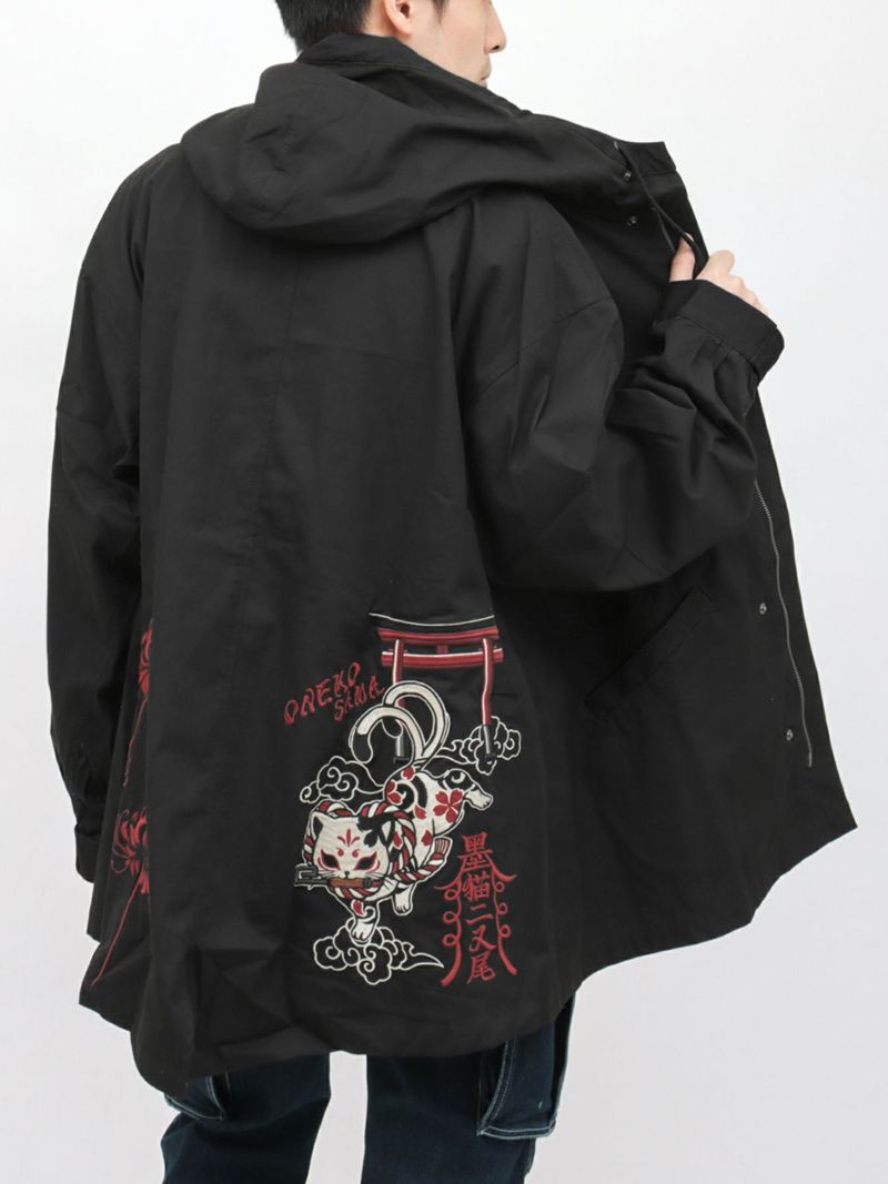 【SUMINEKO】“お猫様”総刺繍モッズコート