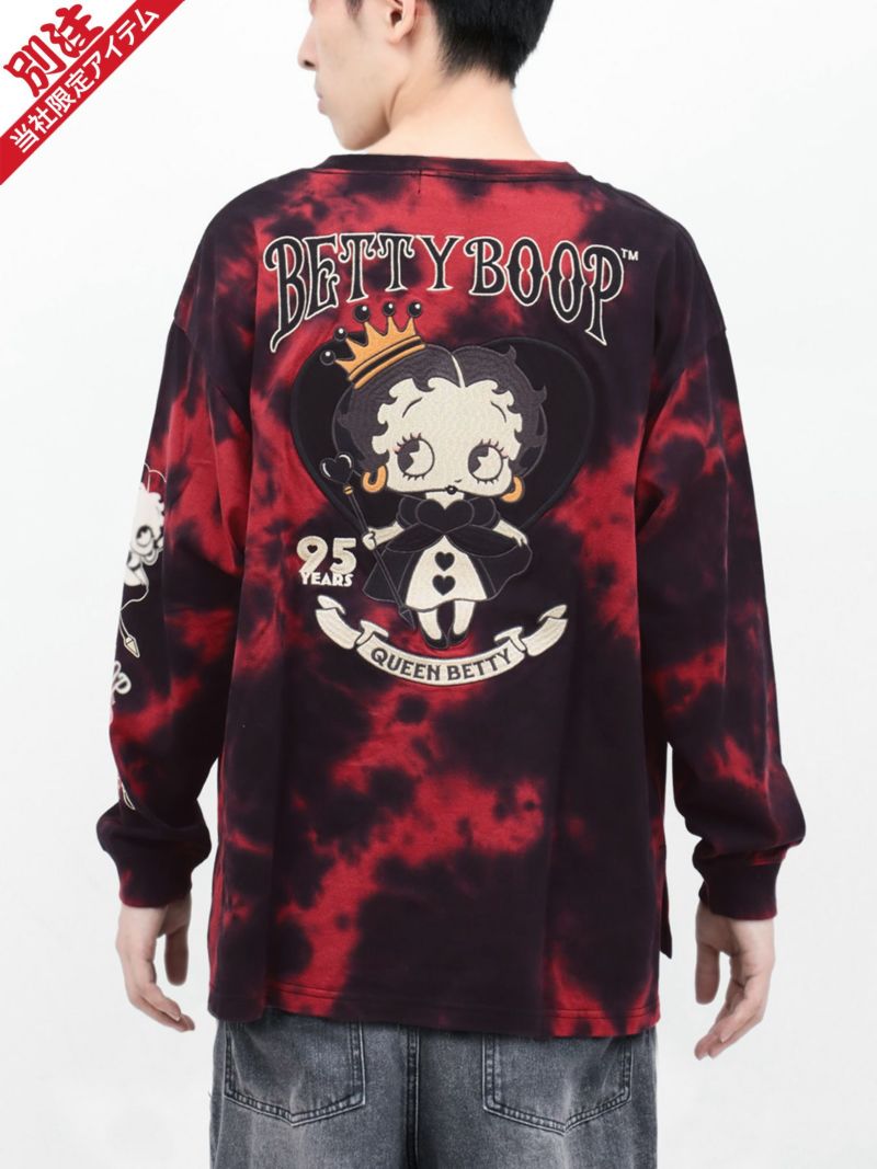 【BETTY BOOP】“ハートのクイーンベティ”刺繍入りロンT〔別注〕