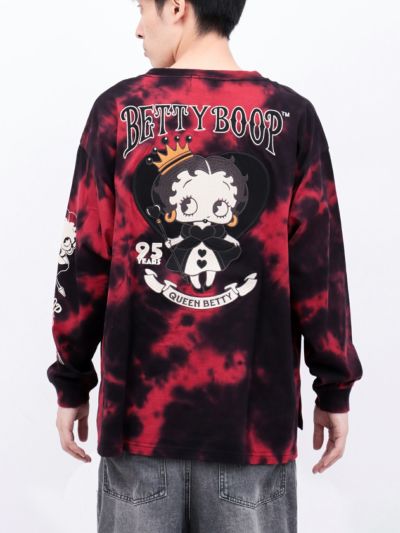 ＜秋の大予約会＞【BETTY BOOP】<br>“ハートのクイーンベティ”刺繍入りロンT〔別注〕