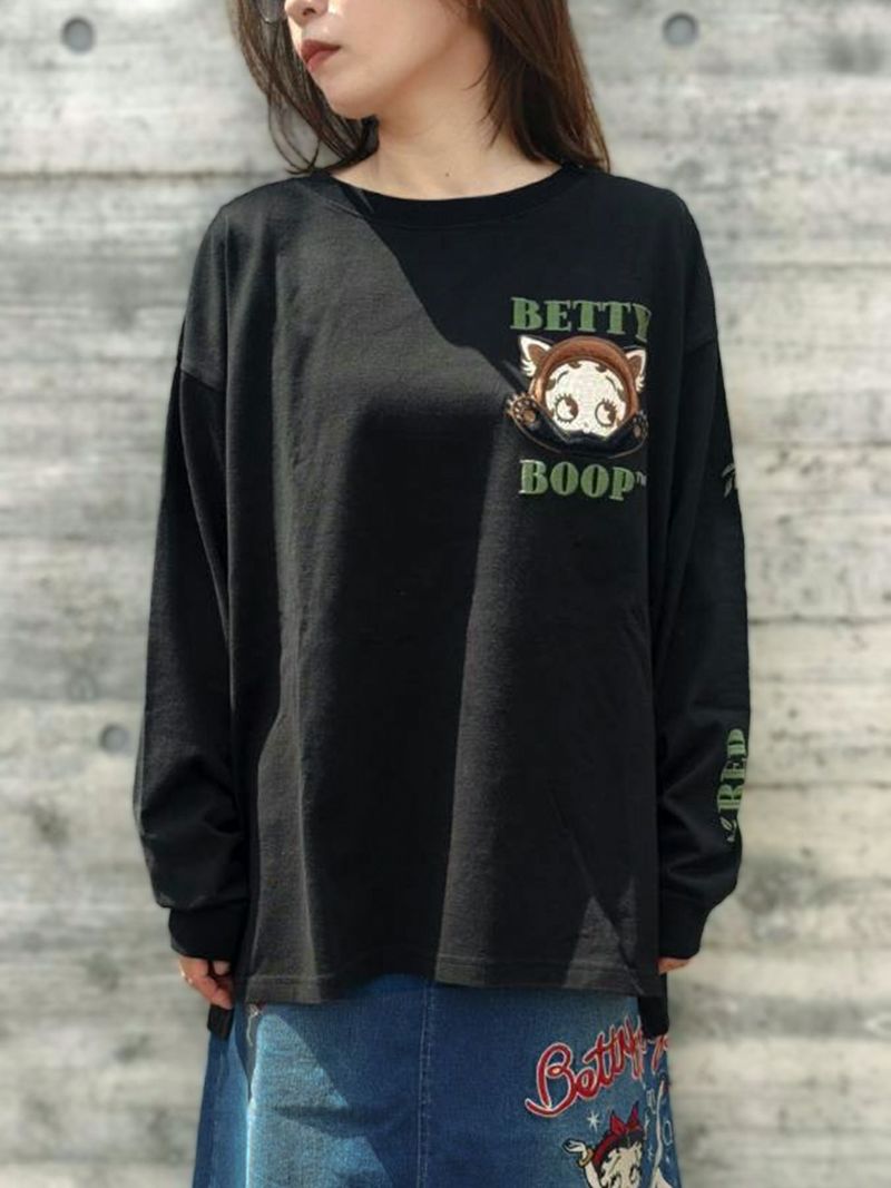 【BETTY BOOP】“レッサーパンダベティ”総刺繍ロンT〔別注〕