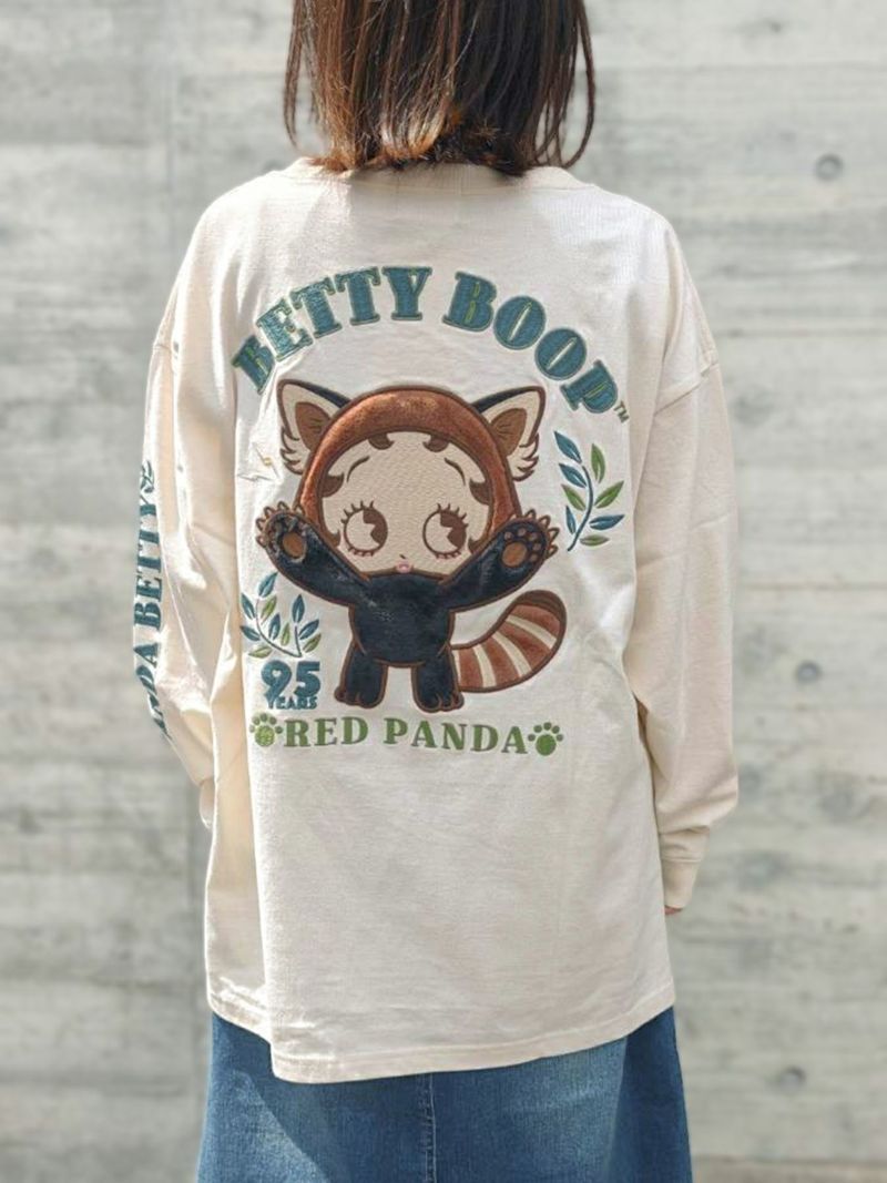 【BETTY BOOP】“レッサーパンダベティ”総刺繍ロンT〔別注〕