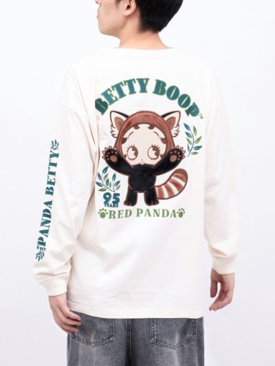 ＜秋の大予約会＞【BETTY BOOP】<br>“レッサーパンダベティ”総刺繍ロンT〔別注〕