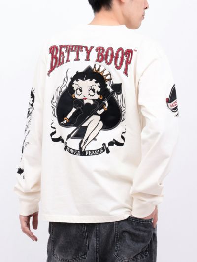 ＜秋の大予約会＞【BETTY BOOP】<br>“スペードベティ”刺繍入りロンT