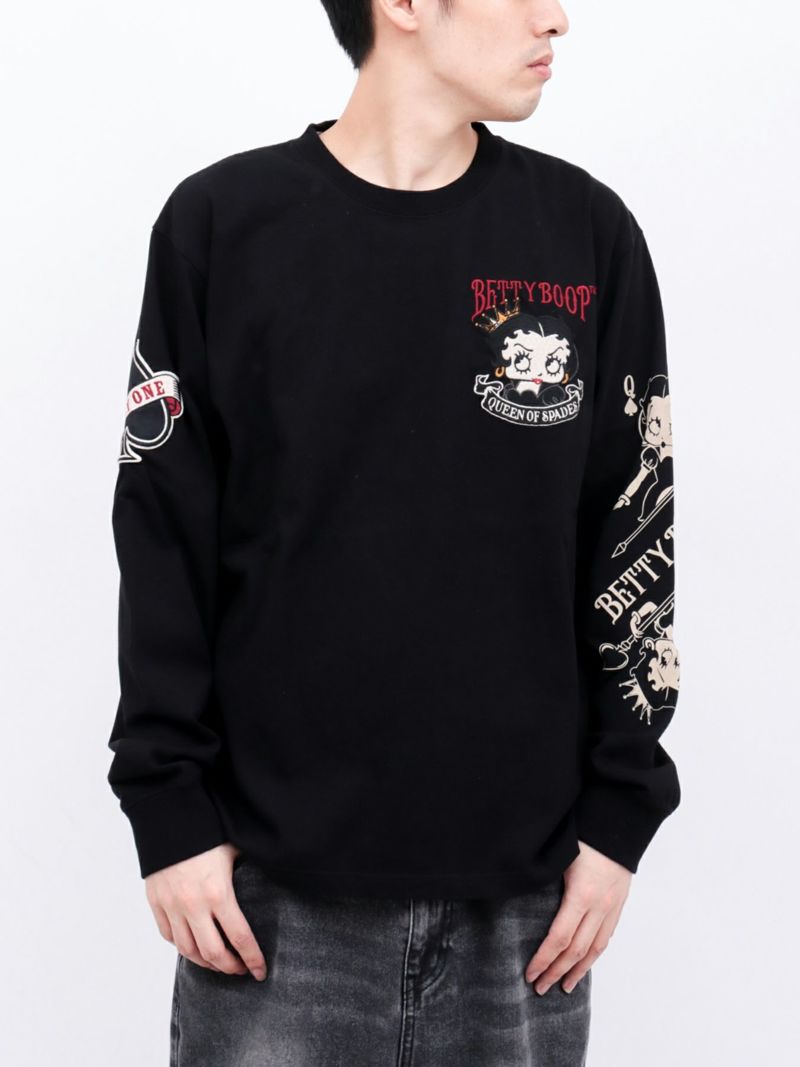 【BETTY BOOP】“スペードベティ”刺繍入りロンT