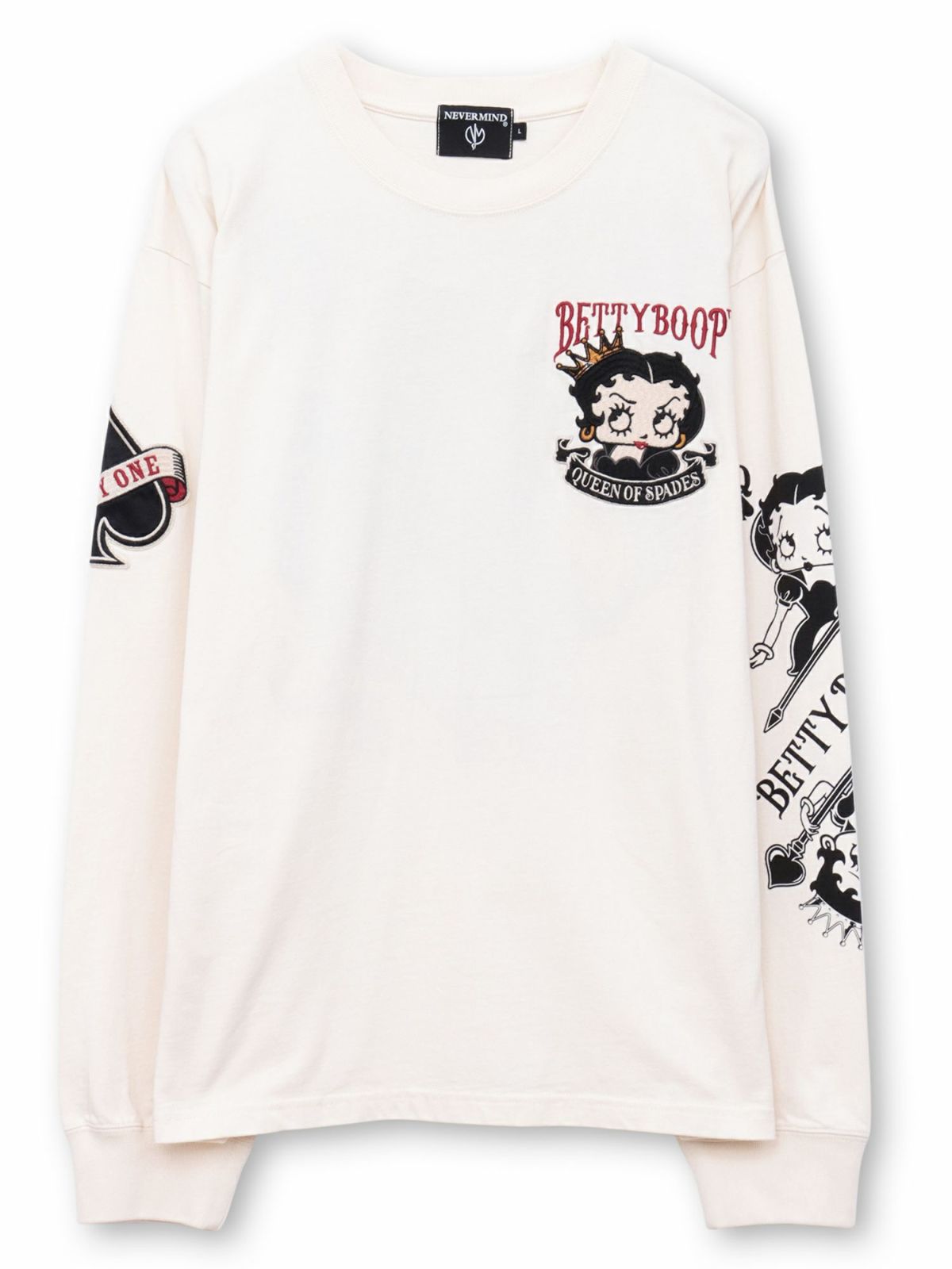 【BETTY BOOP】“スペードベティ”刺繍入りロンT