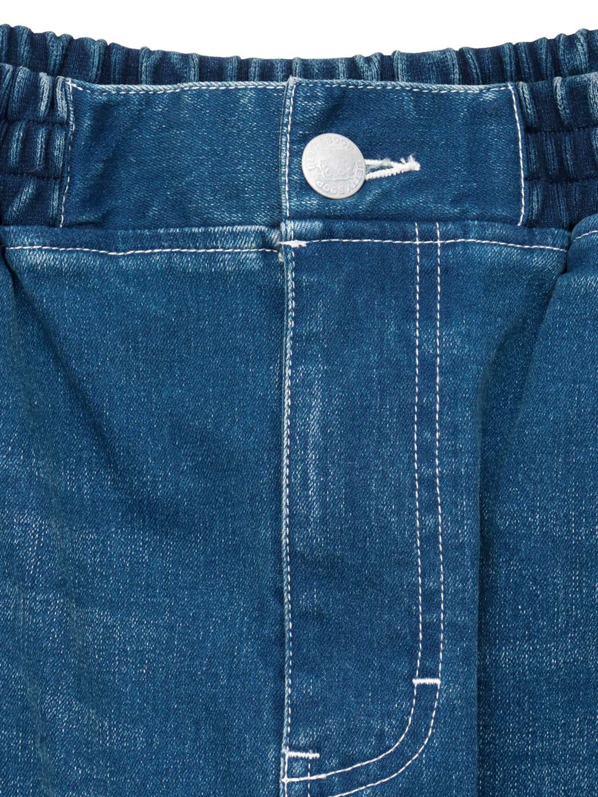 【BETTY BOOP】“カクテルベティ”総刺繍ストレッチデニム ロングスカート