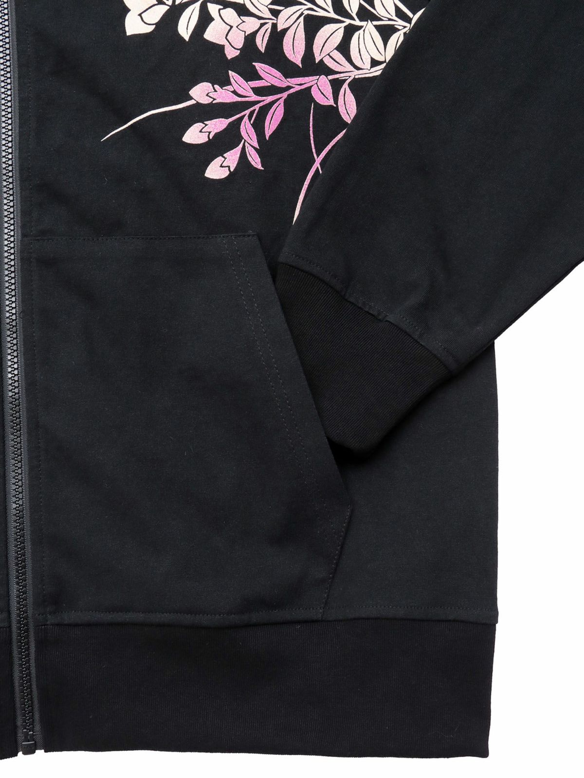 【雅結×錦】“ツバメと秋の草花”刺繍入りZIPパーカー〔別注〕