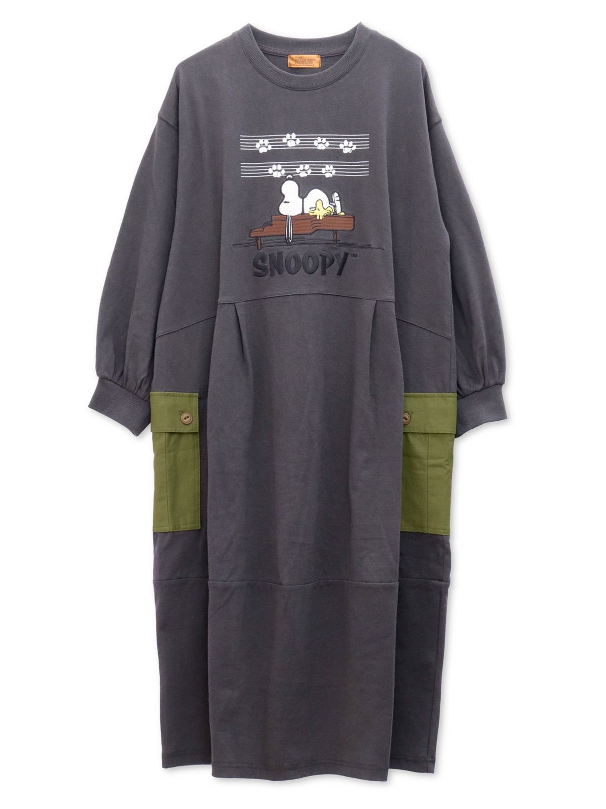 【JUICY×PEANUTS】“VINTAGE SNOOPY”異素材切替 総刺繍バルーンワンピース〔Lady's〕〔別注〕