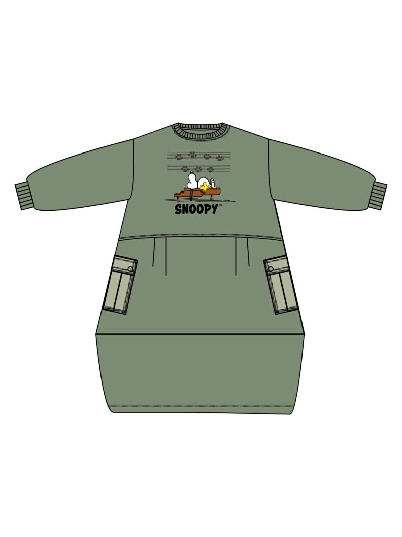 【JUICY×PEANUTS】“VINTAGE SNOOPY”異素材切替 総刺繍バルーンワンピース〔Lady's〕〔別注〕