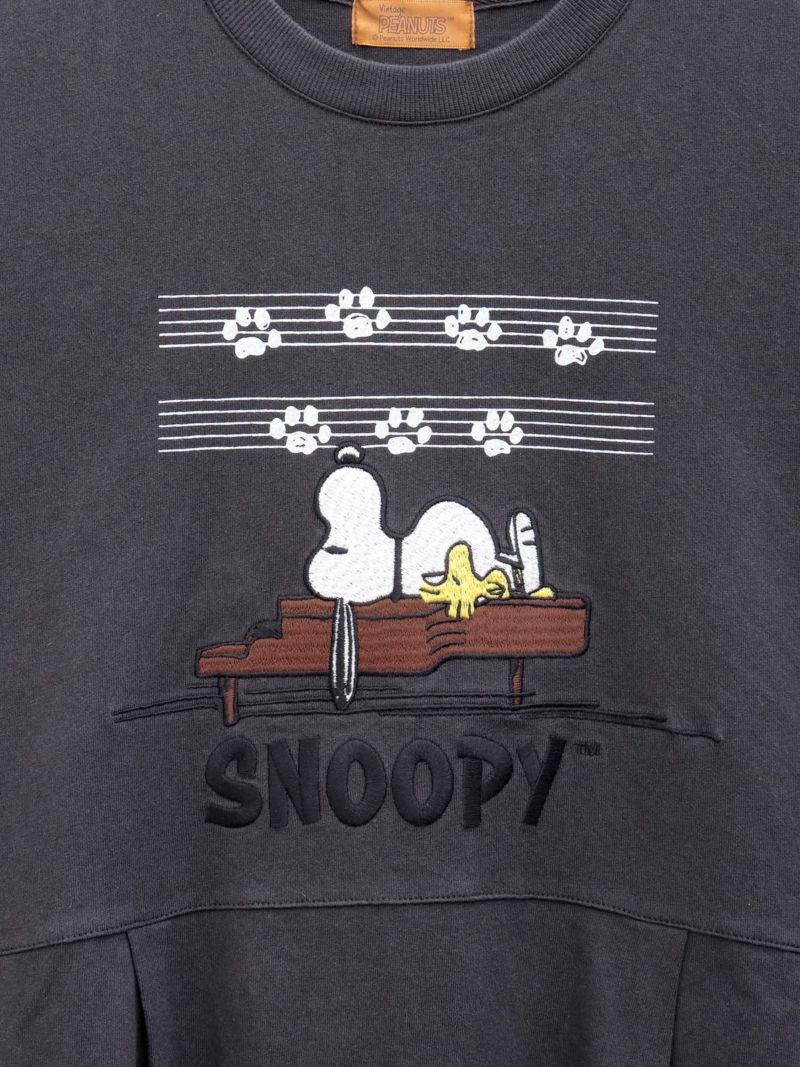【JUICY×PEANUTS】“VINTAGE SNOOPY”異素材切替 総刺繍バルーンワンピース〔Lady's〕〔別注〕