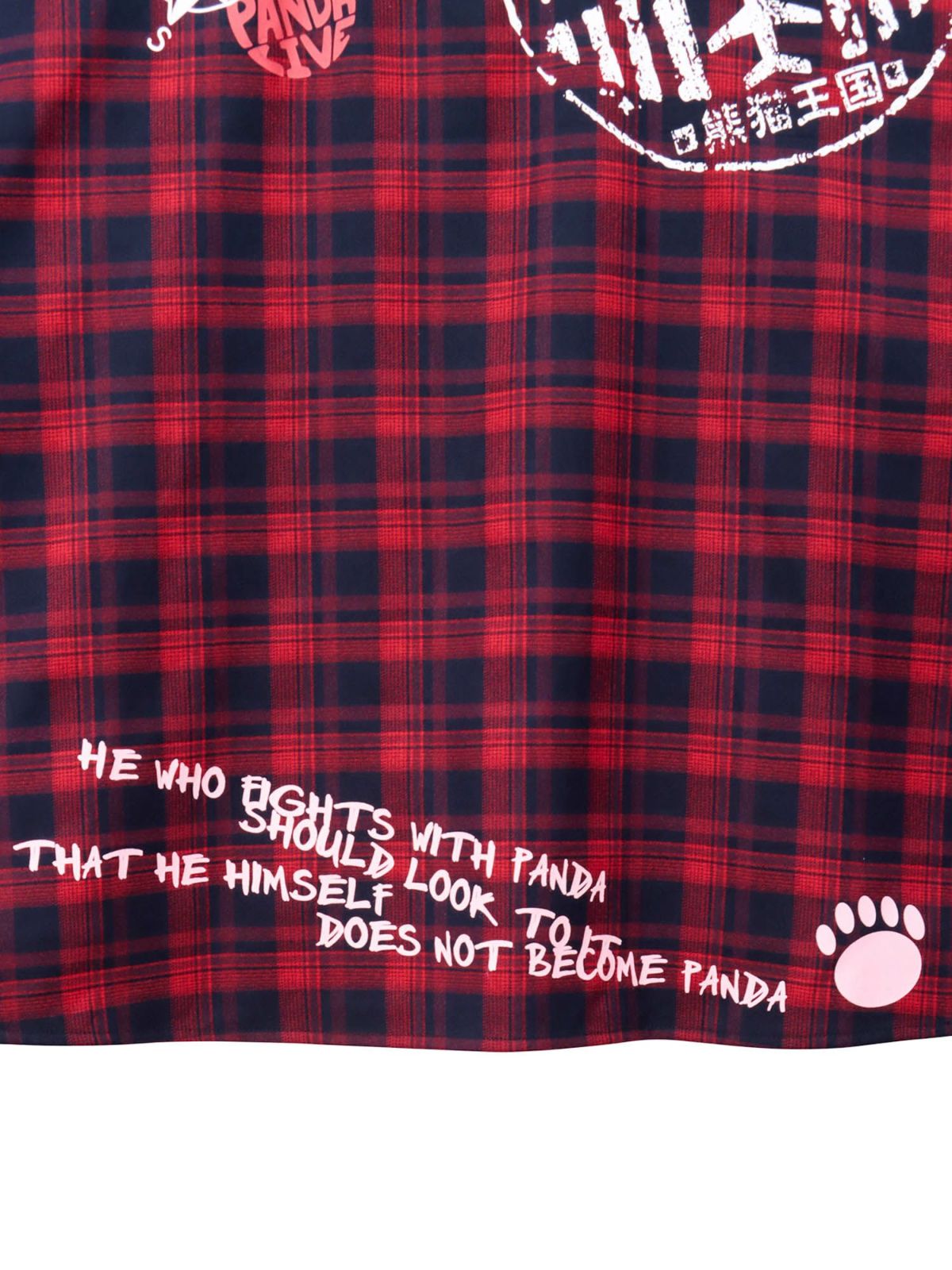 【PANDIESTA JAPAN】“自撮りパンダ”チェック切替ロングシャツコート〔別注〕