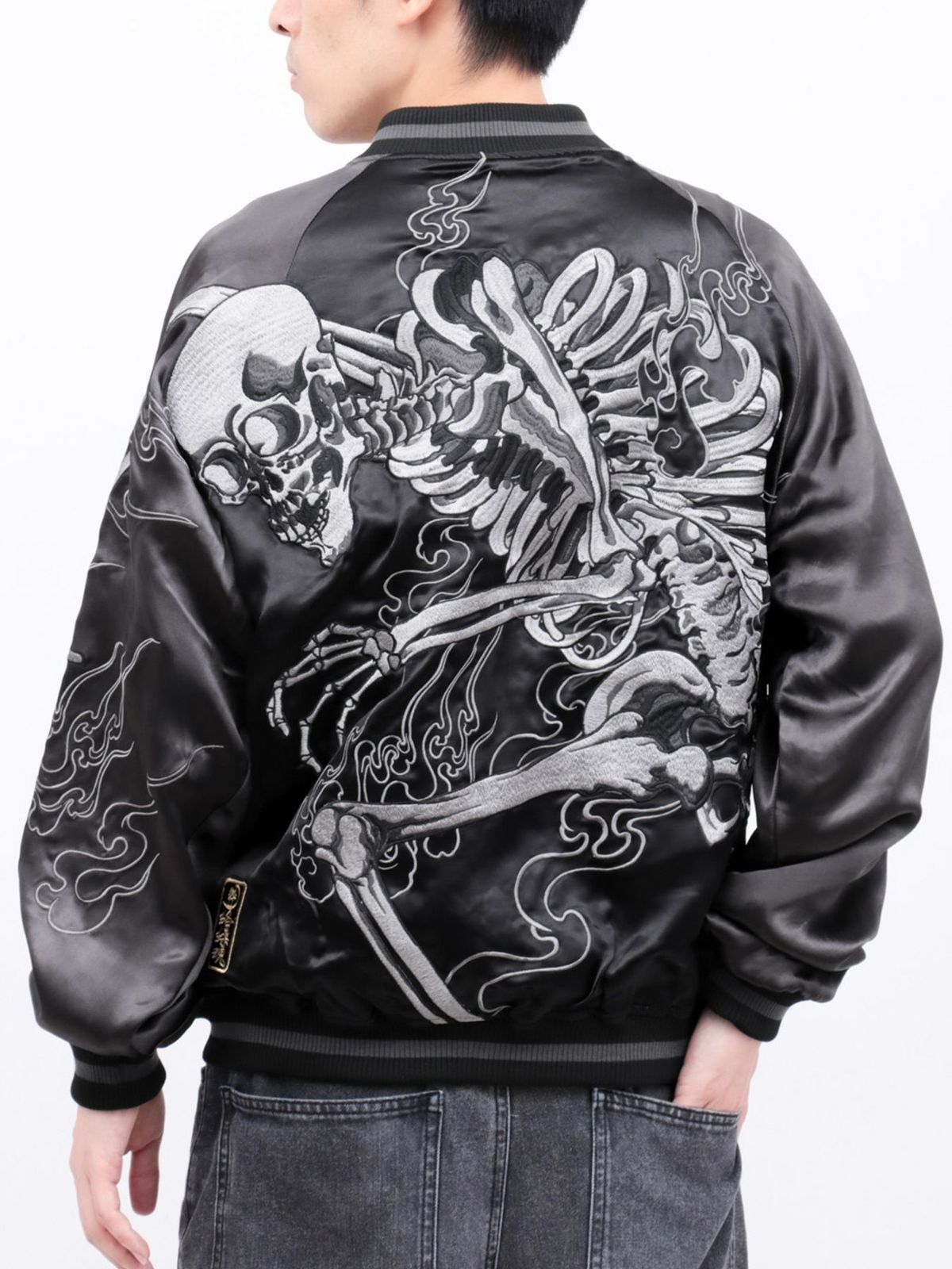 【絡繰魂・粋】“がしゃどくろ支配”総刺繍リバーシブルスカジャン