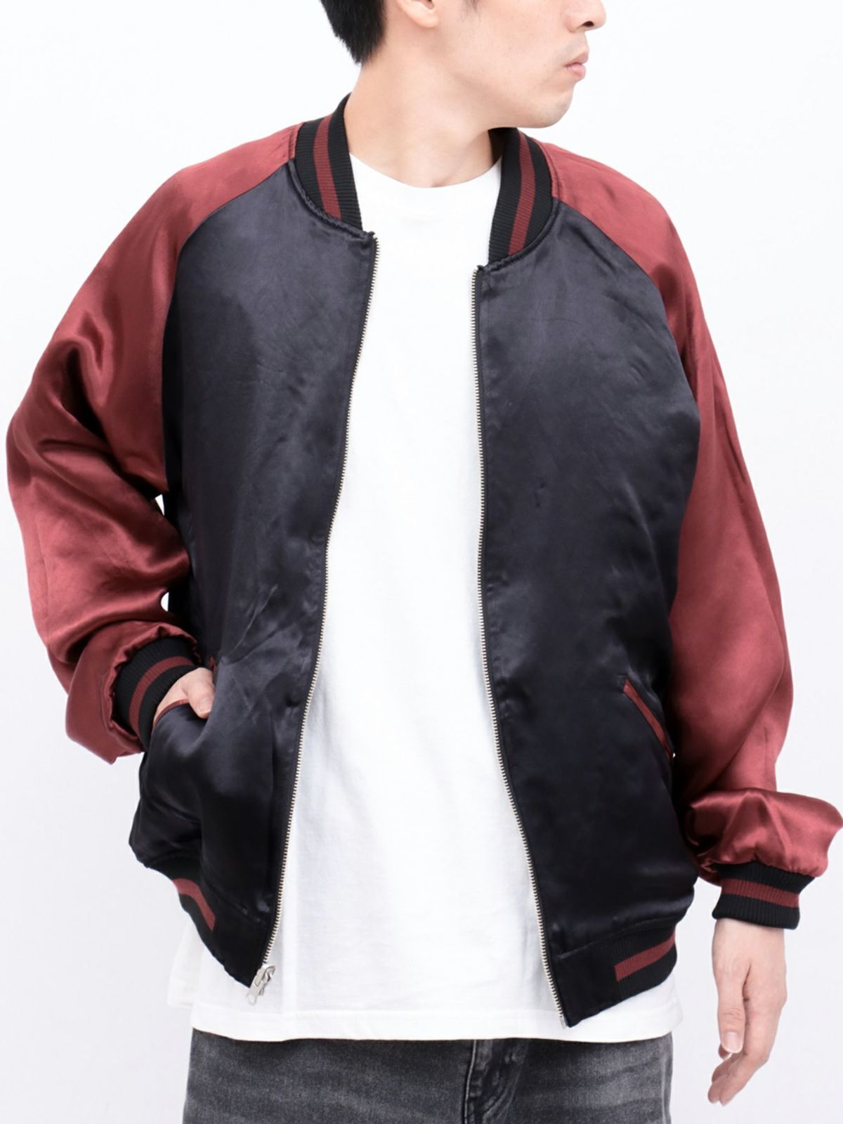 【絡繰魂・粋】“がしゃどくろ支配”総刺繍リバーシブルスカジャン