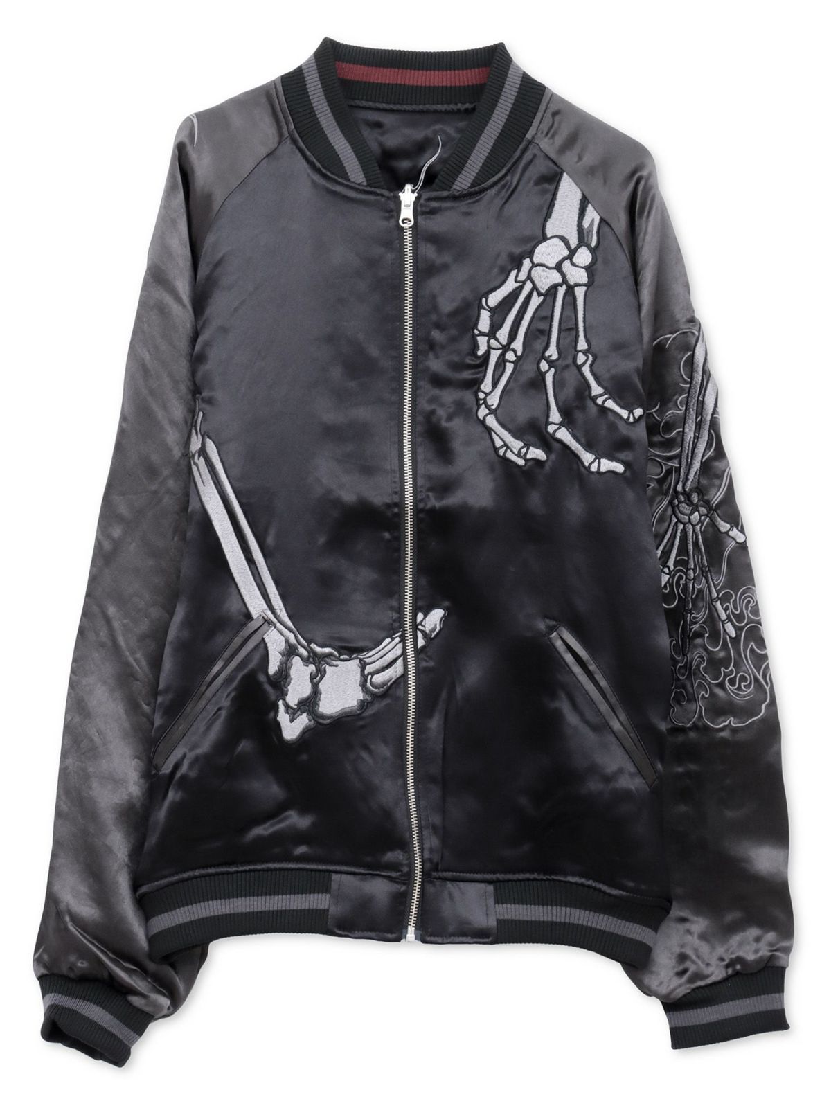 【絡繰魂・粋】“がしゃどくろ支配”総刺繍リバーシブルスカジャン