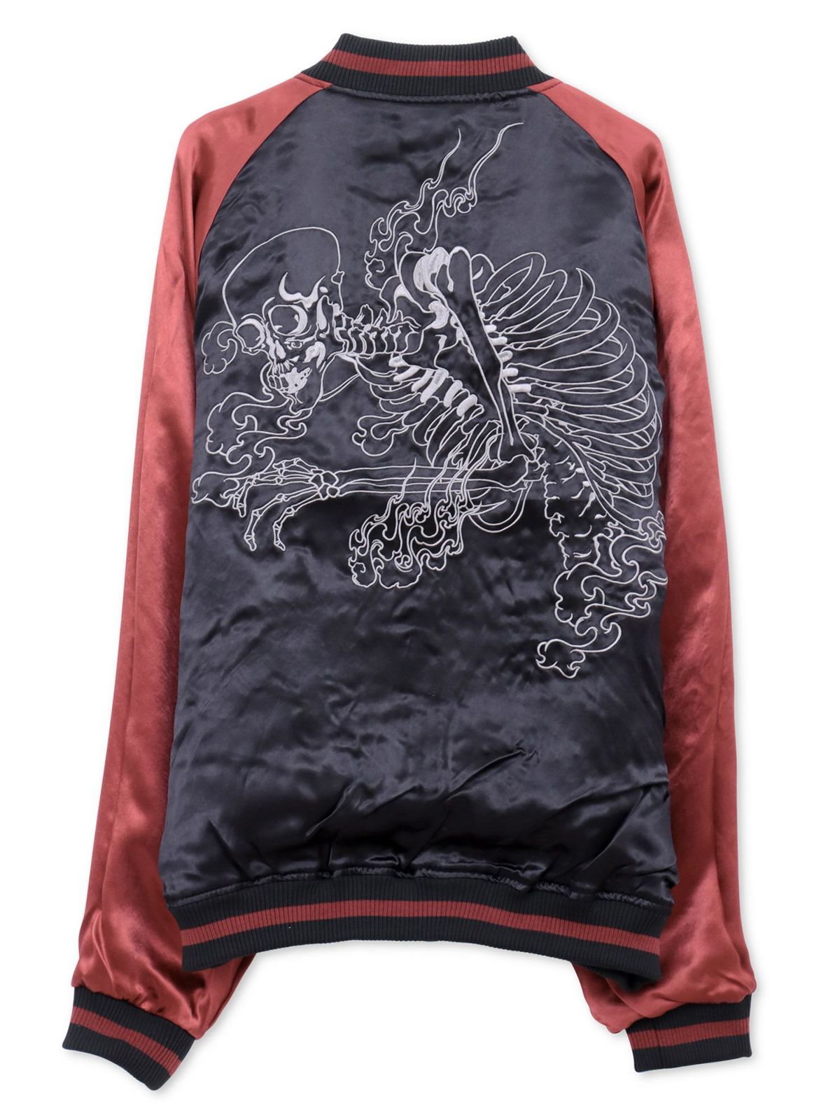 【絡繰魂・粋】“がしゃどくろ支配”総刺繍リバーシブルスカジャン