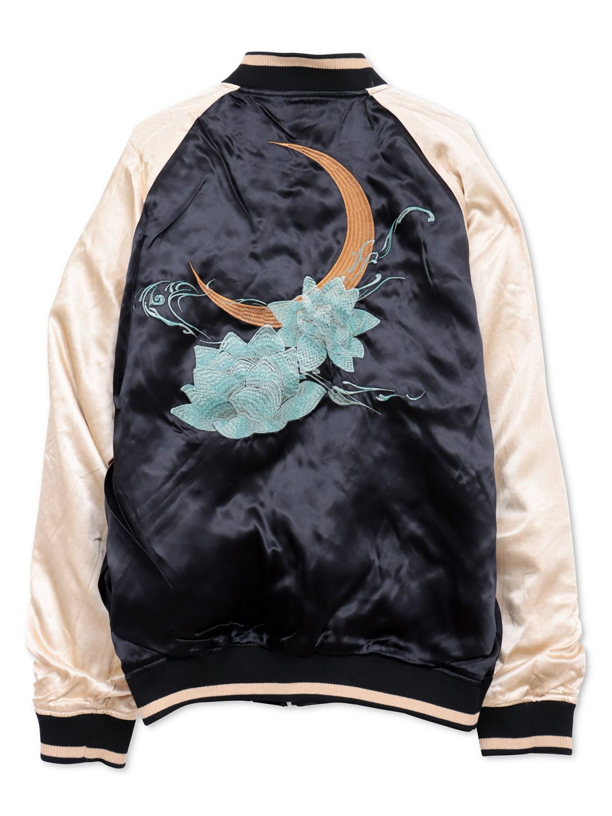 【絡繰魂・粋】“金魚と蓮流水”総刺繍リバーシブルスカジャン