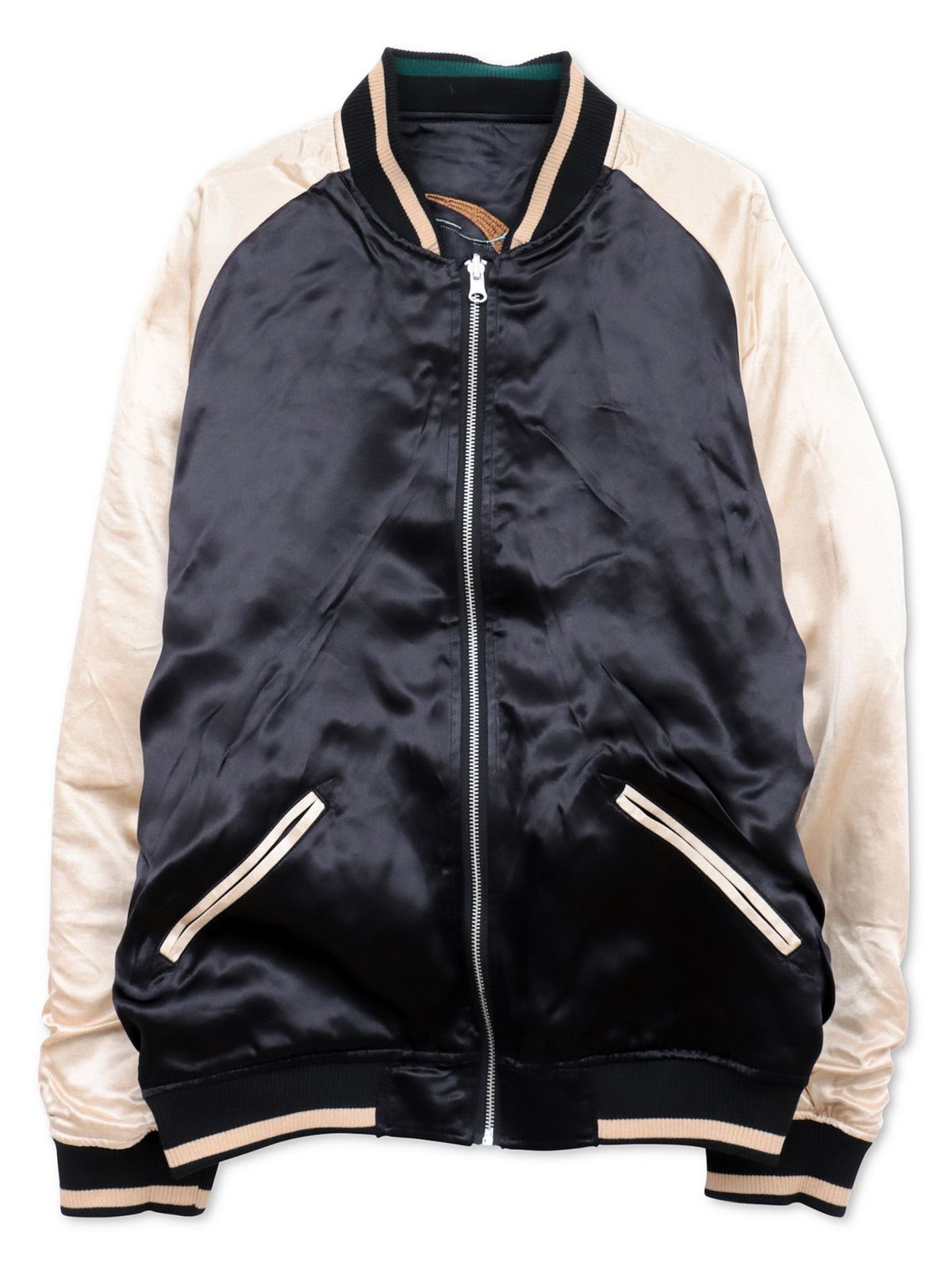 【絡繰魂・粋】“金魚と蓮流水”総刺繍リバーシブルスカジャン