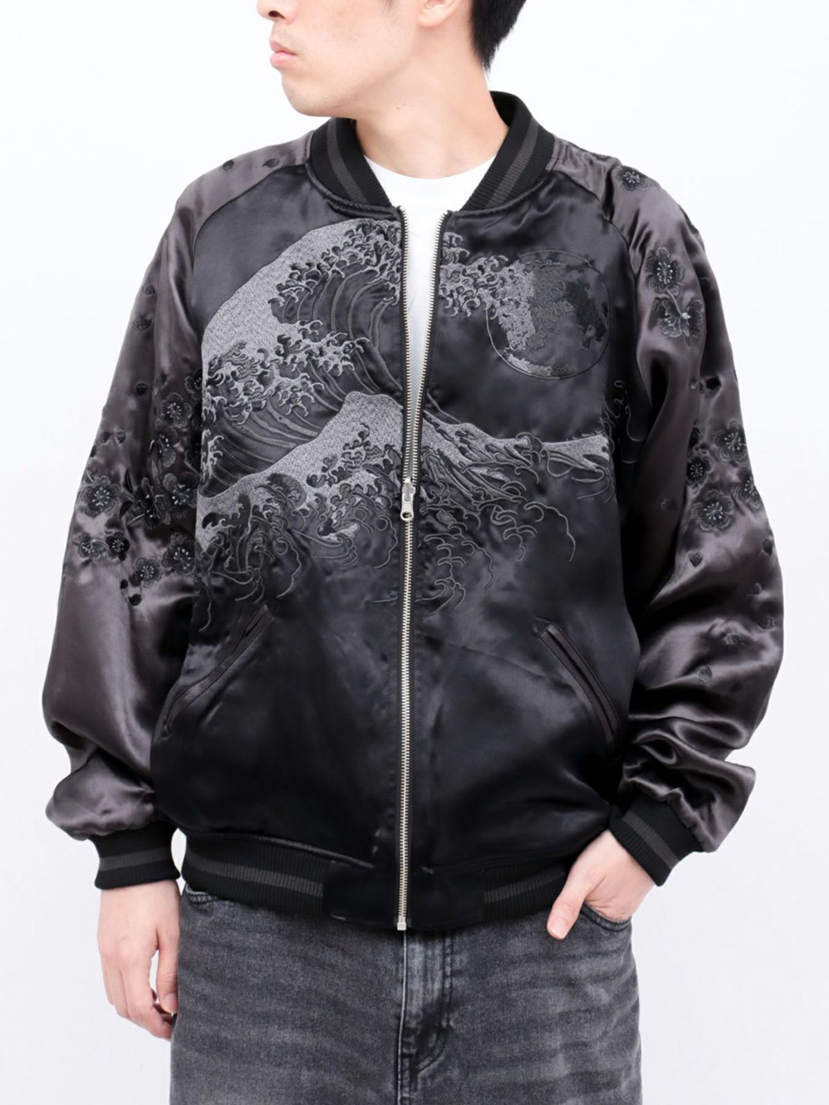 【絡繰魂・漆】“漆の獅子”総刺繍リバーシブルスカジャン