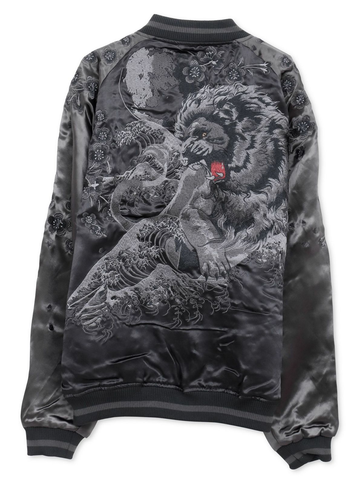 【絡繰魂・漆】“漆の獅子”総刺繍リバーシブルスカジャン