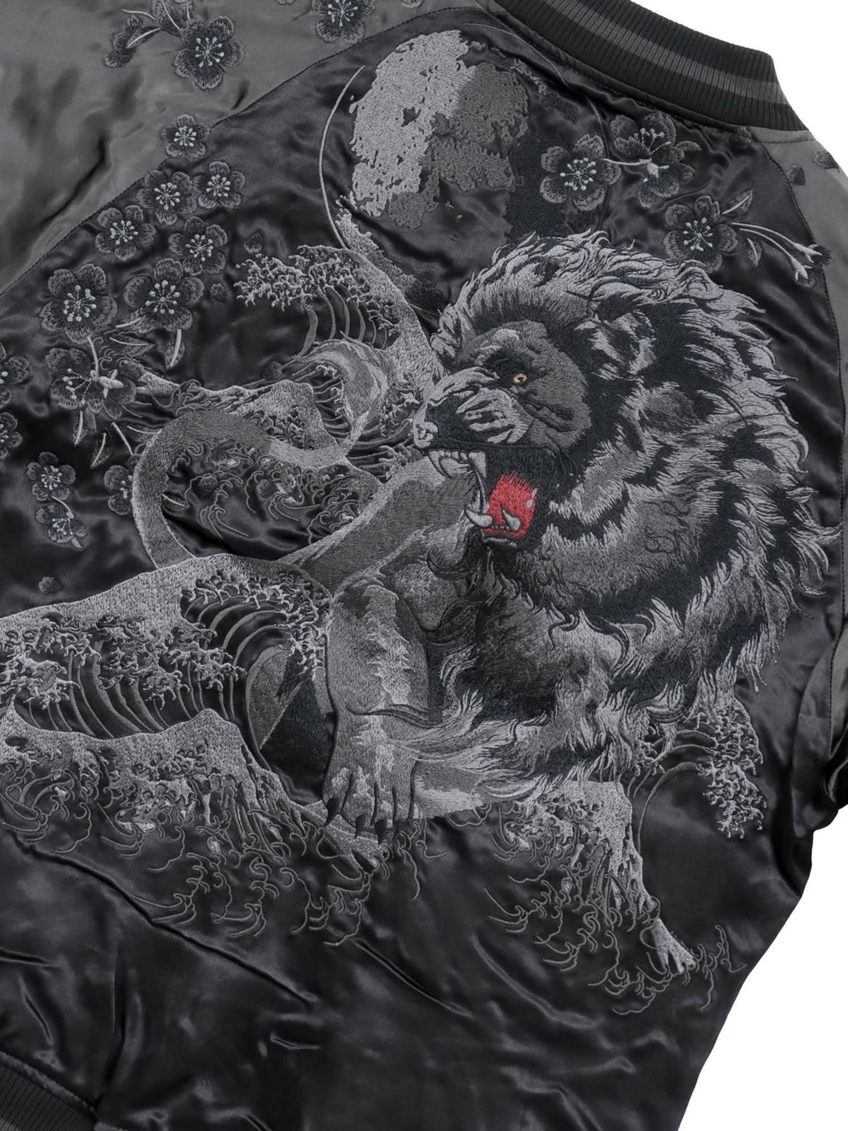 【絡繰魂・漆】“漆の獅子”総刺繍リバーシブルスカジャン