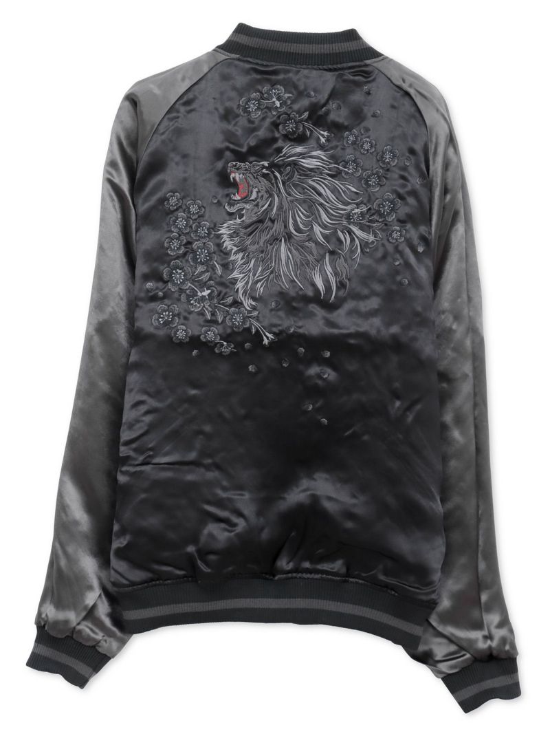 【絡繰魂・漆】“漆の獅子”総刺繍リバーシブルスカジャン