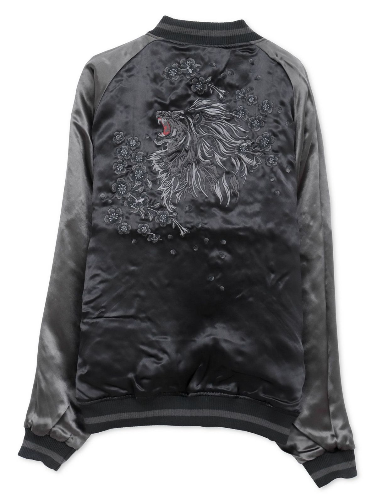 【絡繰魂・漆】“漆の獅子”総刺繍リバーシブルスカジャン