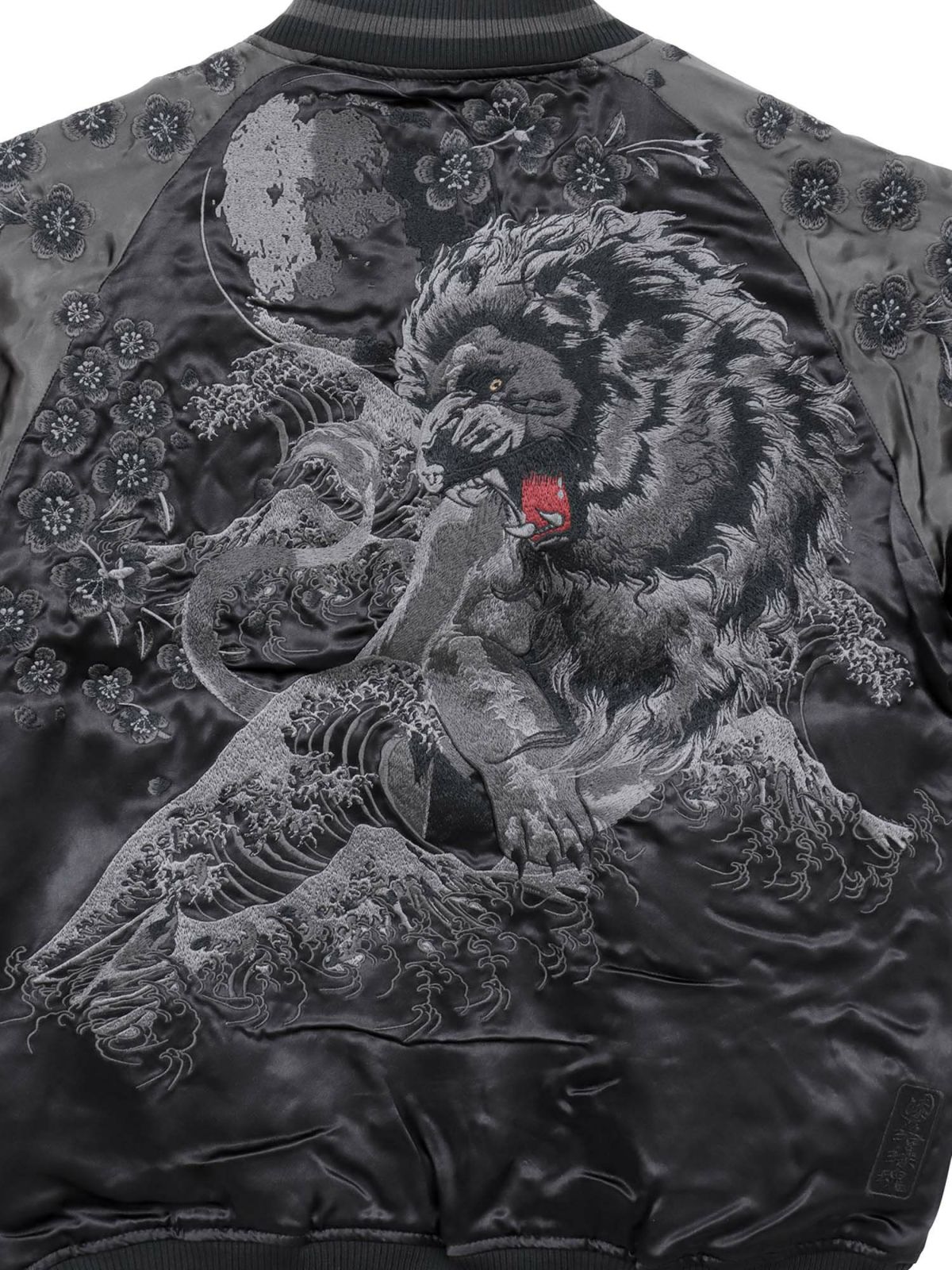 【絡繰魂・漆】“漆の獅子”総刺繍リバーシブルスカジャン