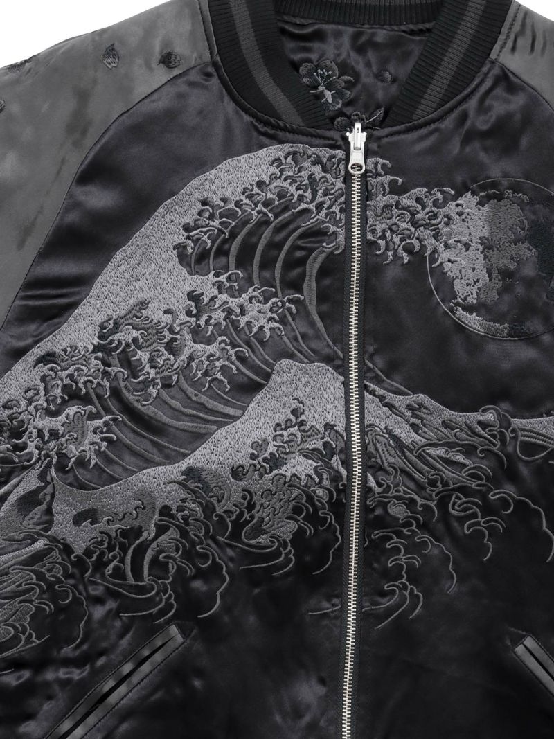 【絡繰魂・漆】“漆の獅子”総刺繍リバーシブルスカジャン