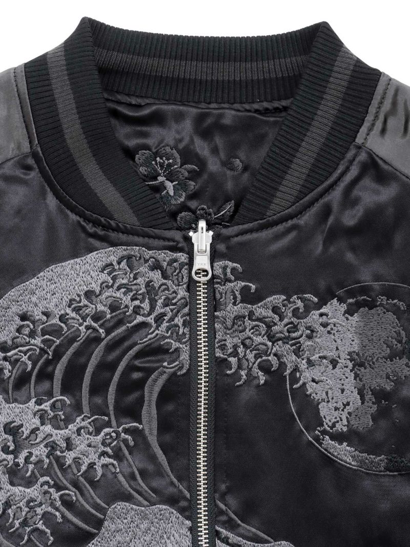 【絡繰魂・漆】“漆の獅子”総刺繍リバーシブルスカジャン