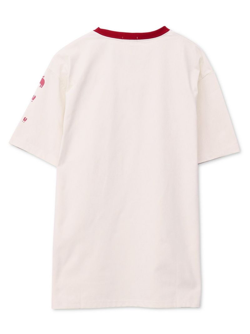 【moz】エルクワンポイント刺繍 ポケット付きリンガーTシャツ〔別注〕