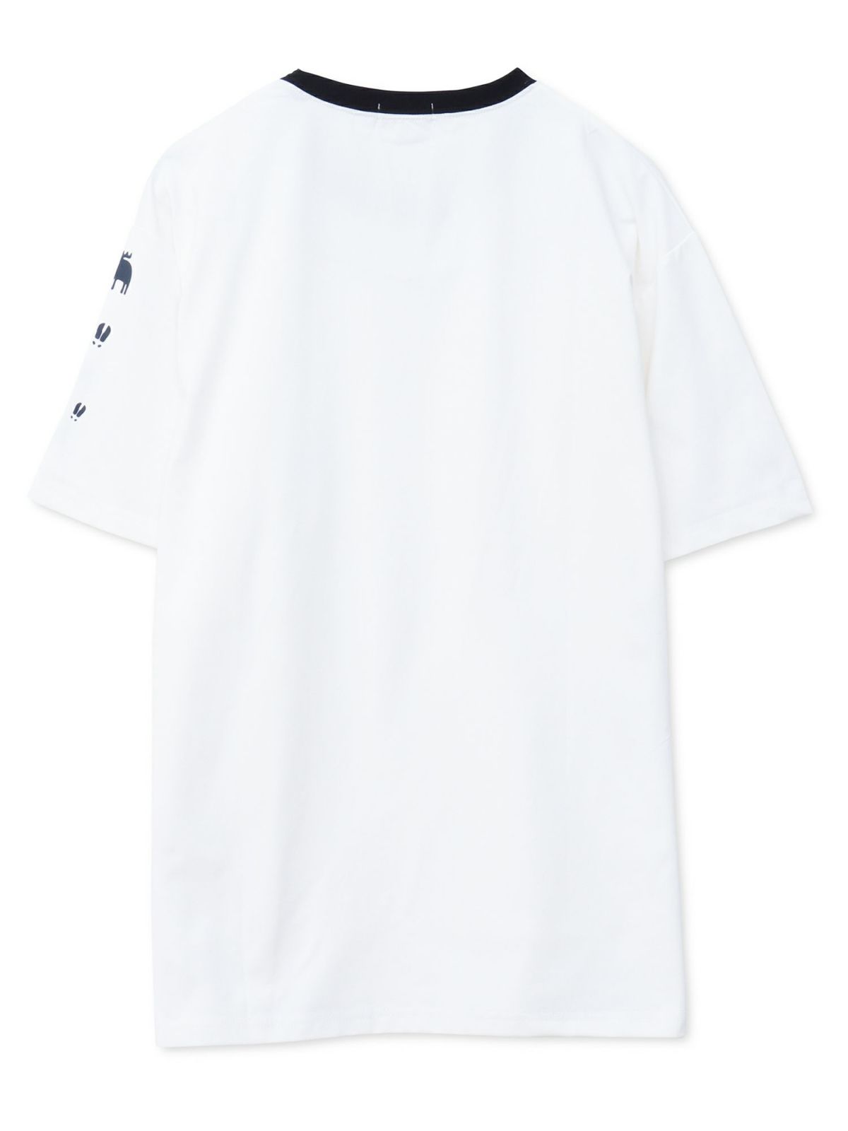 【moz】エルクワンポイント刺繍 ポケット付きリンガーTシャツ〔別注〕