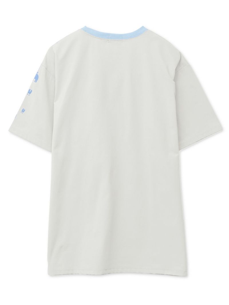 【moz】エルクワンポイント刺繍 ポケット付きリンガーTシャツ〔別注〕