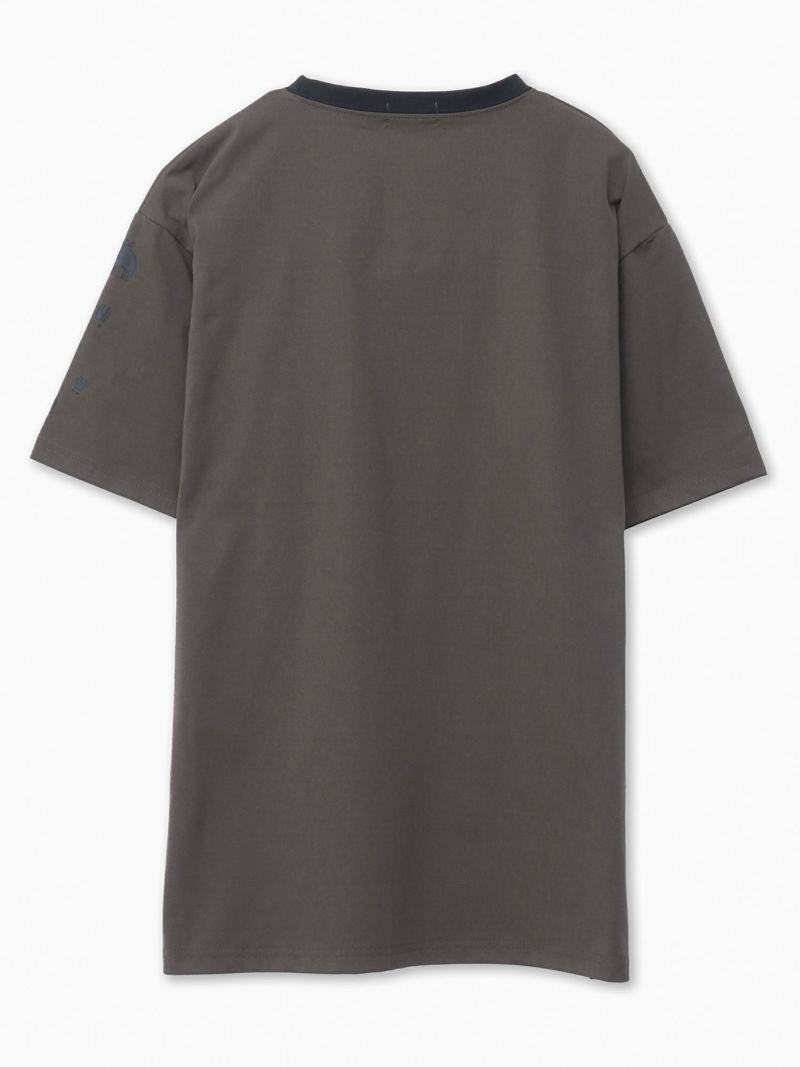 【moz】エルクワンポイント刺繍 ポケット付きリンガーTシャツ〔別注〕【moz】エルクワンポイント刺繍 ポケット付きリンガーTシャツ〔別注〕