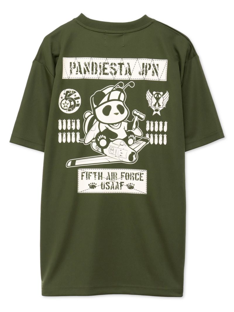 【PANDIESTA JAPAN】“AIR FORCE PANDA”DRYメッシュ素材Tシャツ