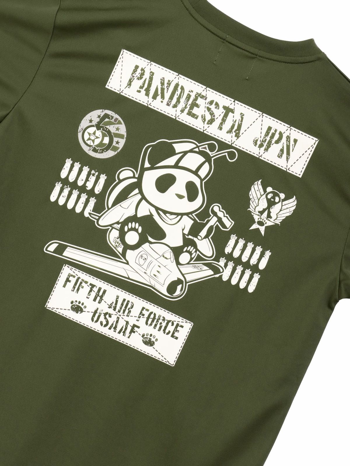 【PANDIESTA JAPAN】“AIR FORCE PANDA”DRYメッシュ素材Tシャツ