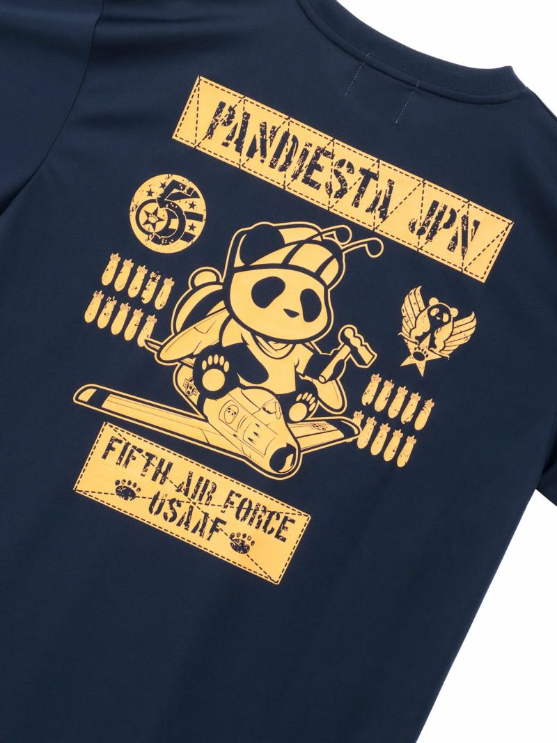【PANDIESTA JAPAN】“AIR FORCE PANDA”DRYメッシュ素材Tシャツ