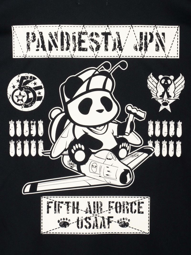 【PANDIESTA JAPAN】“AIR FORCE PANDA”DRYメッシュ素材Tシャツ