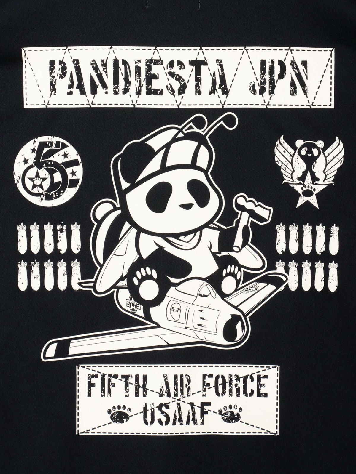 【PANDIESTA JAPAN】“AIR FORCE PANDA”DRYメッシュ素材Tシャツ