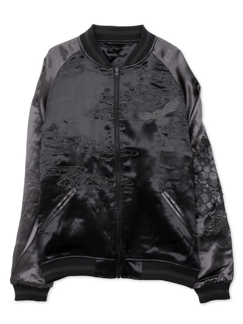 【絡繰魂・漆】“漆の梟”総刺繍リバーシブルスカジャン