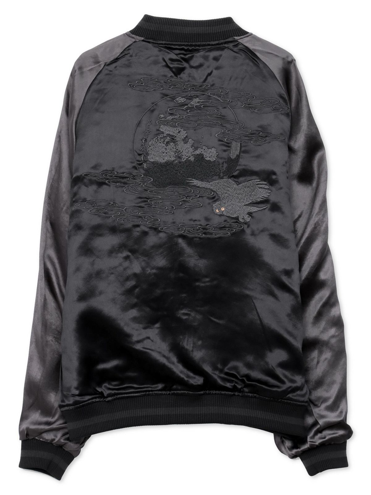 【絡繰魂・漆】“漆の梟”総刺繍リバーシブルスカジャン