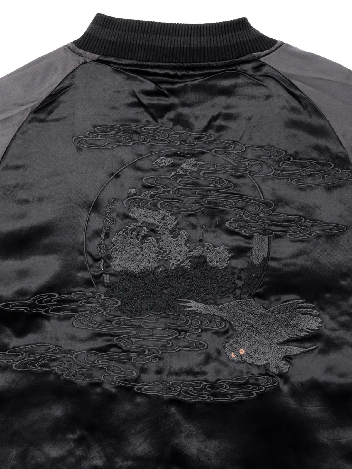 【絡繰魂・漆】“漆の梟”総刺繍リバーシブルスカジャン