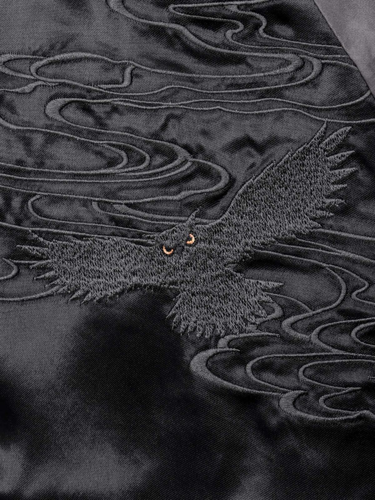 【絡繰魂・漆】“漆の梟”総刺繍リバーシブルスカジャン