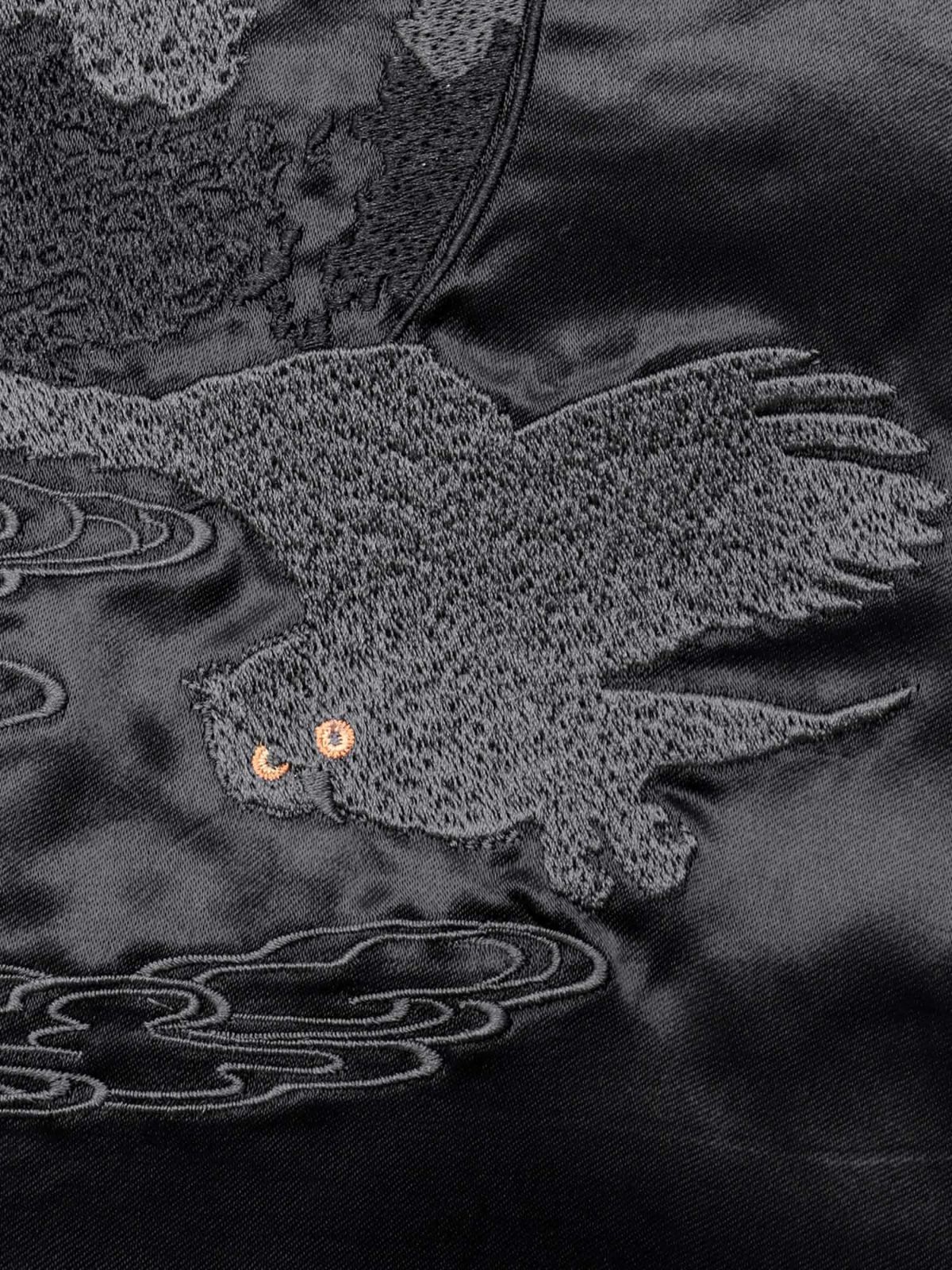 【絡繰魂・漆】“漆の梟”総刺繍リバーシブルスカジャン