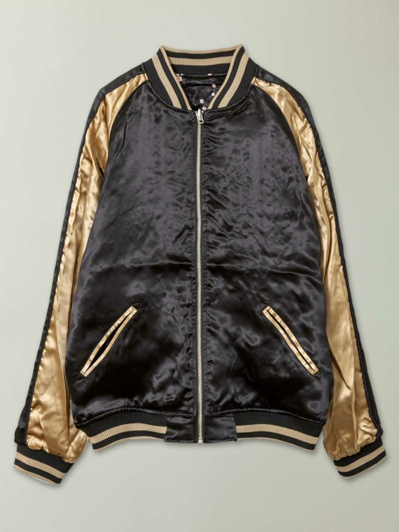 【絡繰魂・粋】“北斎：神奈川沖浪裏” 総刺繍リバーシブルスカジャン