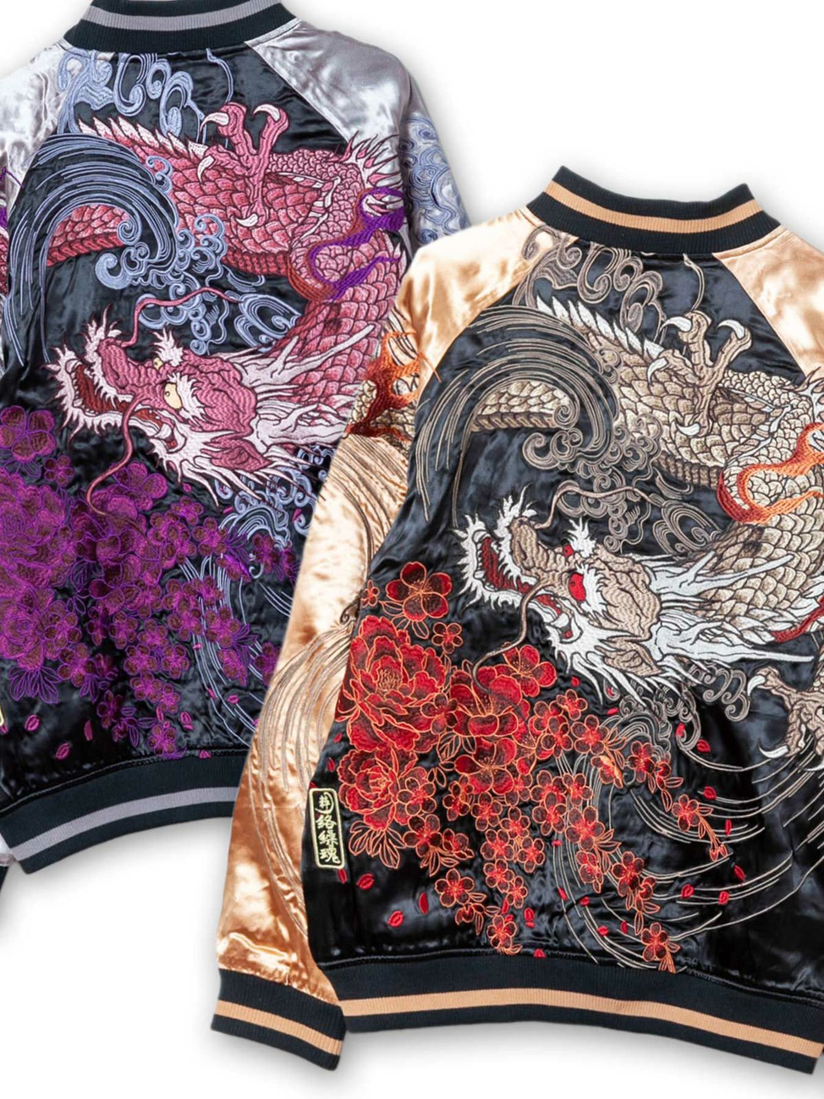 【絡繰魂・粋】“龍神降臨”総刺繍リバーシブルスカジャン