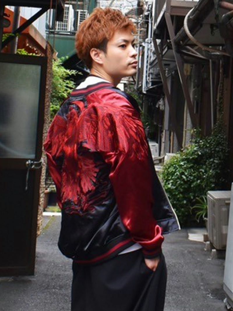 【DAKU】“カラス”総刺繍リバーシブルスカジャン