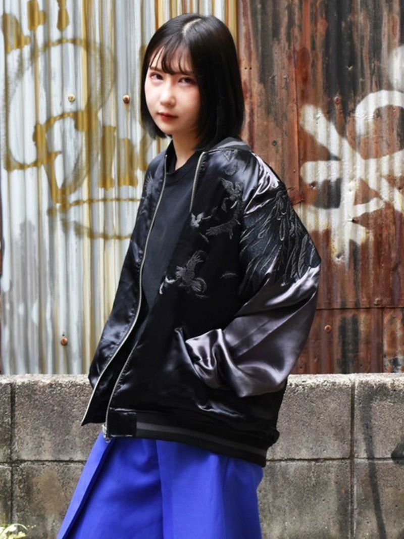 【DAKU】“カラス”総刺繍リバーシブルスカジャン