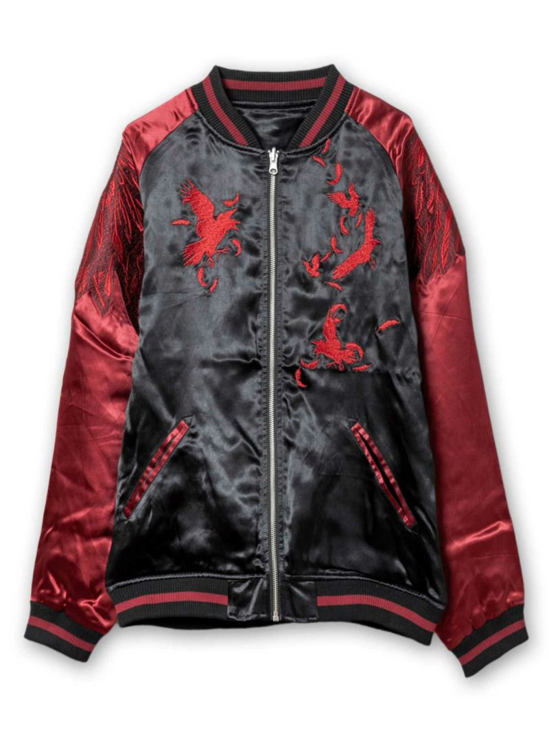 【DAKU】“カラス”総刺繍リバーシブルスカジャン