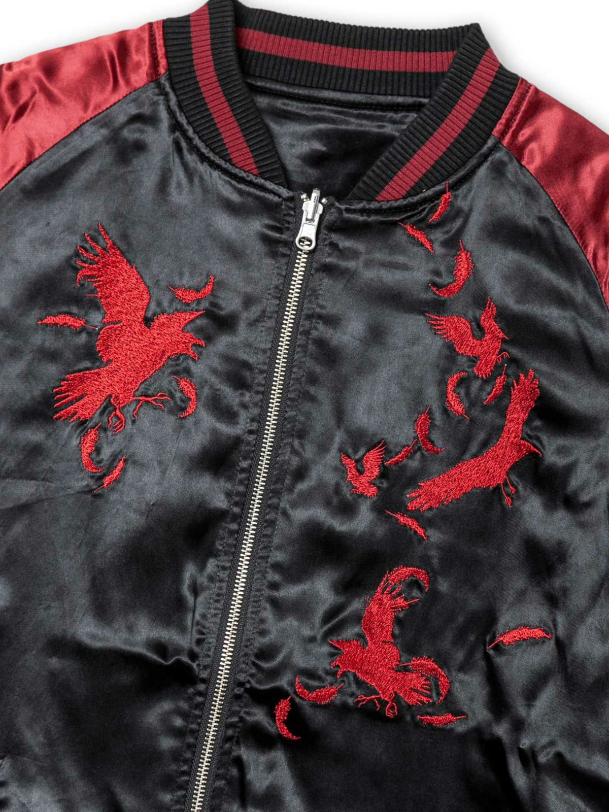 【DAKU】“カラス”総刺繍リバーシブルスカジャン