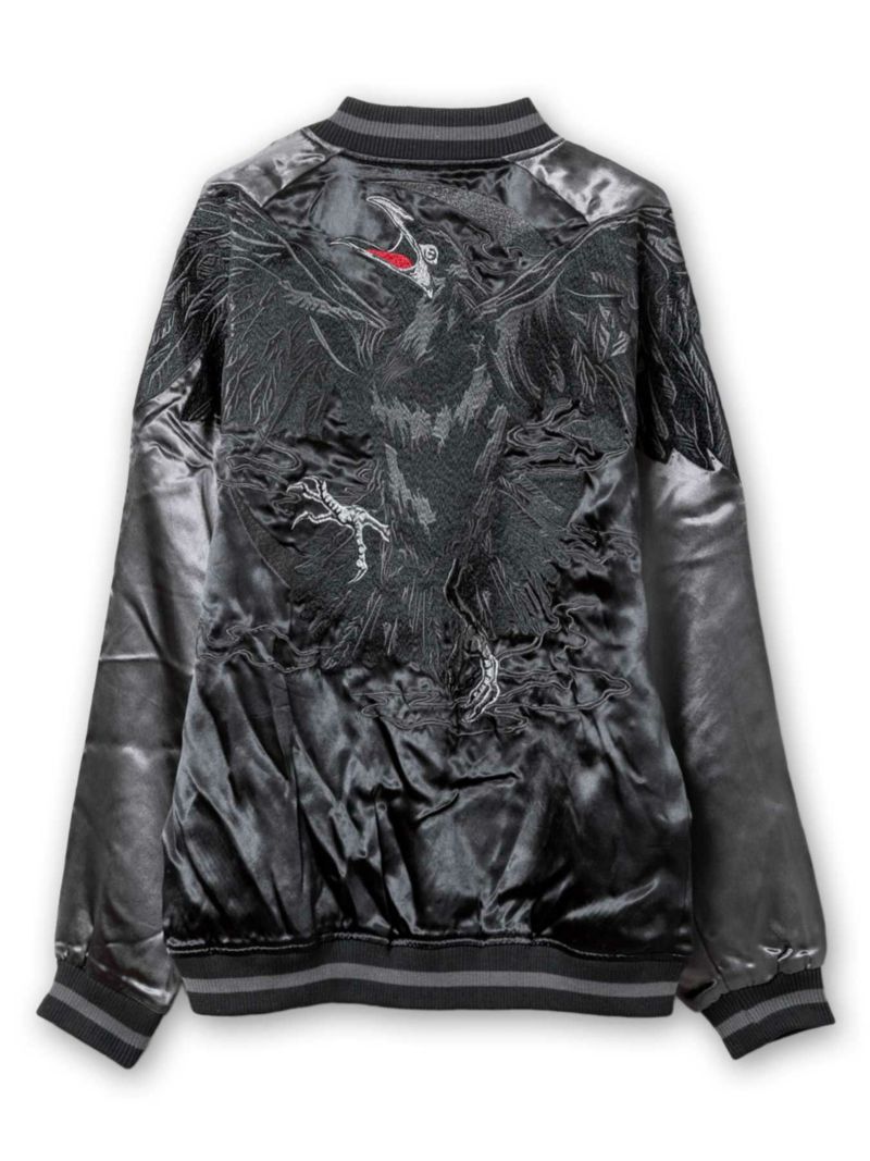 【DAKU】“カラス”総刺繍リバーシブルスカジャン